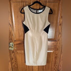 Calvin Klein Elegant Tan and Black Women's Dress